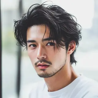 ミディアム 尭部 佑太のヘアスタイル