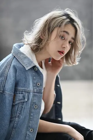 ミディアム ブリーチ.バレイヤー ジュ.REAL心斎橋のヘアスタイル