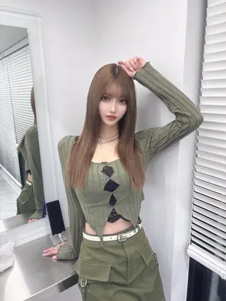 ミディアム カラー 🤍ベージュ×艶髪 🤍Ryuta🤍のヘアスタイル