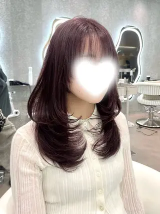 セミロング 大宮🤍縮毛矯正 レイヤー🪽なるのヘアスタイル