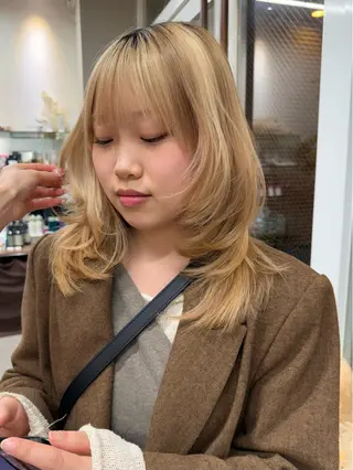 ミディアム カラー Daisy🎀【福岡 美容室】chiakiのヘアスタイル