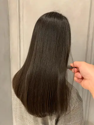 ロング パーマ 乾かすだけで艶髪酸性 ストレート髙橋悠耶のヘアスタイル