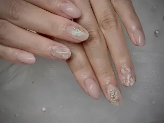 ネイル I-nailロング /ワンホン/キラキラのネイルデザイン