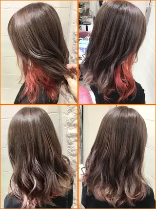 セミロング カラー 佐伯 りょうのヘアスタイル