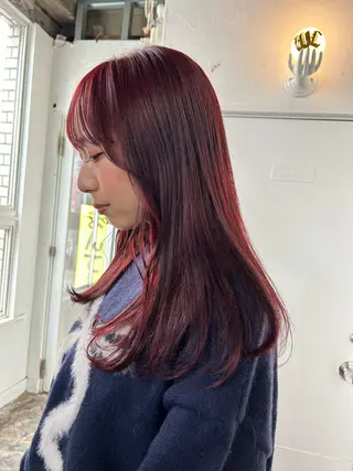 ロング カラー maho/垢抜け カラーパーマメイクのヘアスタイル