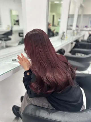 ロング カラー トレンド暖色ヘア🍒 miu🍒のヘアスタイル