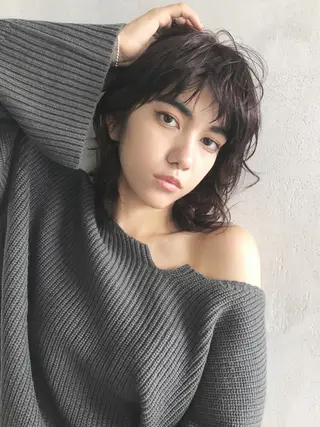 ミディアム カラー パーマ ヘアアレンジ ITbyALBUM 中野店のヘアスタイル