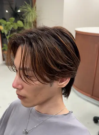 ショート カラー パーマ メンズ 雪音/美髪縮毛矯正 /ニュアンスパーマのヘアスタイル