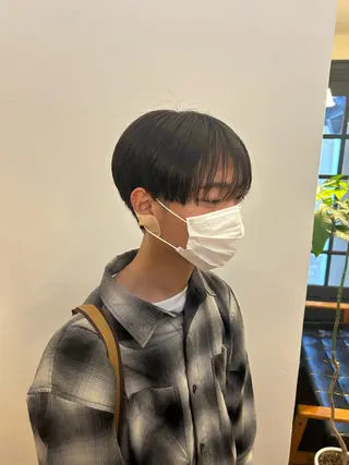 メンズ ボブ/水素カラー/ 美髪/蟹江/吉川清保のヘアスタイル