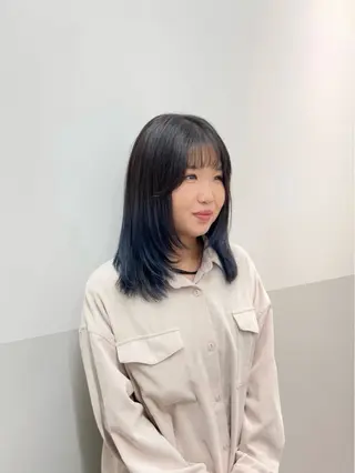 ミディアム カラー ヘアアレンジ 似合わせレイヤー/ 美髪縮毛矯正/ミナエのヘアスタイル