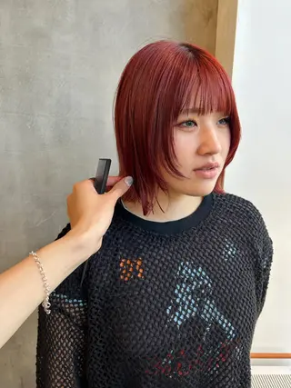 ミディアム カラー ショート/ウルフ ハイトーン/カイセイのヘアスタイル