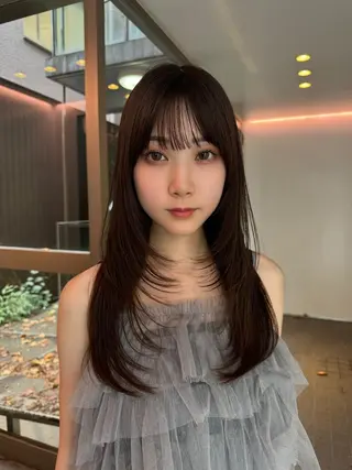 ロング カラー レイヤー/パーマ 透明感カラー倉持弘人のヘアスタイル