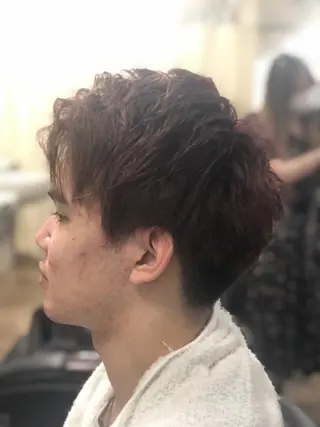 ミディアム カラー メンズ パーマ特化 三浦楓雅のヘアスタイル