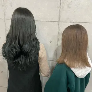 ミディアム カラー パーマ ヘアアレンジ メンズ キッズ ネイル マツエク・マツパ 切りっぱなしヘアボブ ミディアムヘアRYOのヘアスタイル