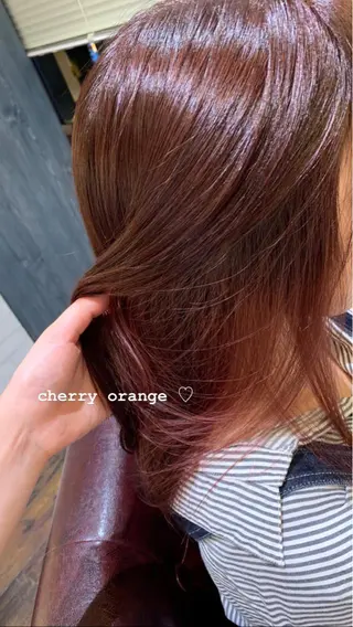 ミディアム カラー ayaka 縮毛矯正レイヤーのヘアスタイル