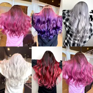 セミロング ブリーチ×エクステ 超特化美容師のヘアスタイル