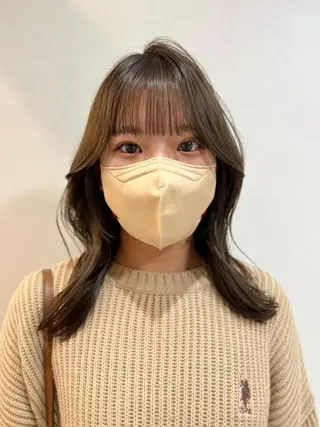 ミディアム ハッシュ・ウルフ🐺 小顔レイヤー松山直史のヘアスタイル