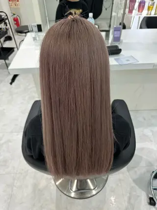 セミロング カラー ヘアアレンジ 🫧モテる💗ダメー ジレスハイトーン🫧のヘアスタイル