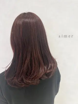 セミロング カラー イオカ ヒトミのヘアスタイル