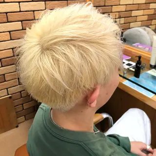 ショート ヘアアレンジ メンズ 暖色ボブ 🍊rikakoのヘアスタイル