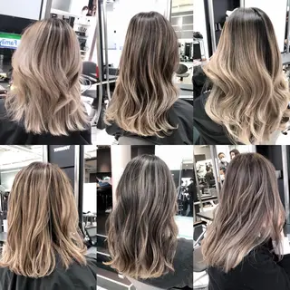 ロング 白髪ぼかしモデル募集 赤岡翔太のヘアスタイル