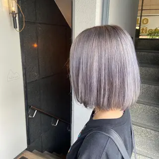 ミディアム カラー ショート/ウルフ ハイトーン/カイセイのヘアスタイル