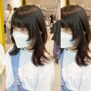 ミディアム ウルフカット ハッシュカット/七海のヘアスタイル