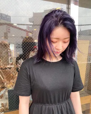 セミロング ミウ☆ ブリーチダブルカラーのヘアスタイル