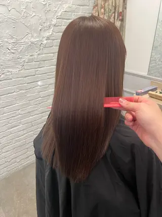 セミロング SHIN/レイヤー カット×クロスパーマのヘアスタイル