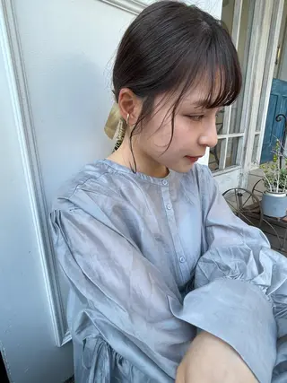 ミディアム カラー ヘアアレンジ 🙃 透明感カラー/ボブのヘアスタイル
