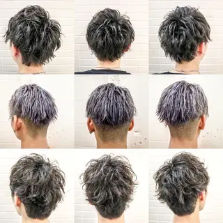 ショート カラー パーマ メンズ 看板犬がお出迎え◎ 初めてでも安心◎のヘアスタイル