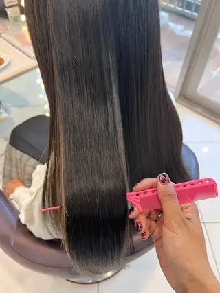 ロング らいむ/レイヤー/ /イヤリングカラーのヘアスタイル