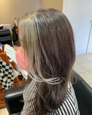 セミロング カラー NINE+/代表 ブリーチ特化型サロンのヘアスタイル