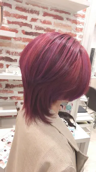 ミディアム カラー 東恩納 誠のヘアスタイル