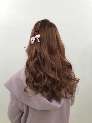 セミロング カラー ヘアアレンジ フラットラッシュ/ アイブロウ/石原のマツエク・マツパデザイン
