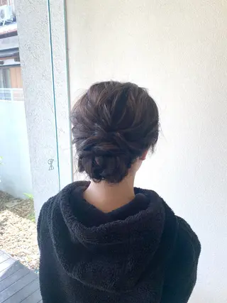 ヘアアレンジ 酸性ストレート/ブリ ーチなしWカラー河本のヘアスタイル