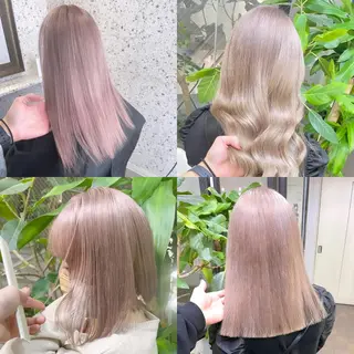 セミロング 有人/バレイヤージュ /シャドールーツのヘアスタイル