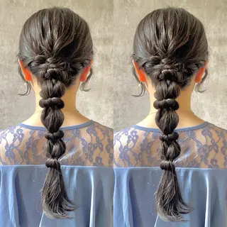 ロング ヘアアレンジ ヘアメ🎀推しカラー 🥣横浜/しほ🧸のヘアスタイル