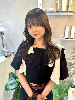 ロング カラー 韓国ヘア🇰🇷/ 顔周り/松田光里のヘアスタイル