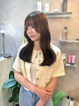 ロング カラー 韓国ヘア🇰🇷/ 顔周り/松田光里のヘアスタイル