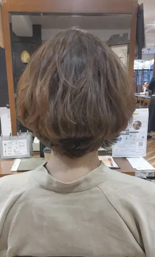 パーマ ショート ✂デザインカット🐟 高評価✂戸崎俊成✂のヘアスタイル