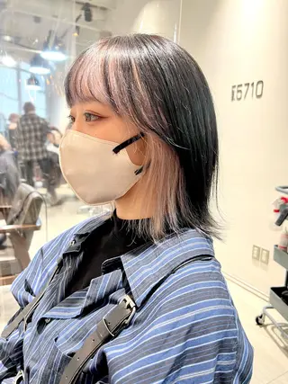 ミディアム カラー ヘアアレンジ 🌈インナーカラー ‘ショウマ’🌈のヘアスタイル