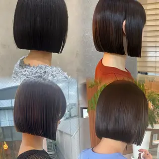 ショート 切りっぱなしボブ/ 縮毛矯正/レンのヘアスタイル