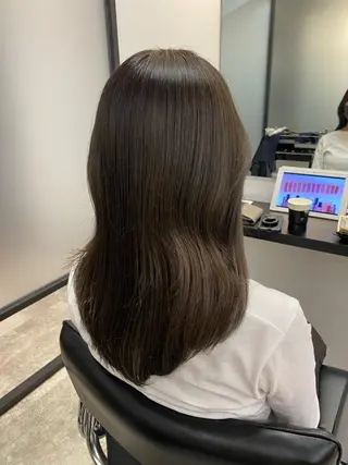 セミロング カラー ヘアアレンジ 【艶髪×韓国風】 毛流れ職人 RYOのヘアスタイル