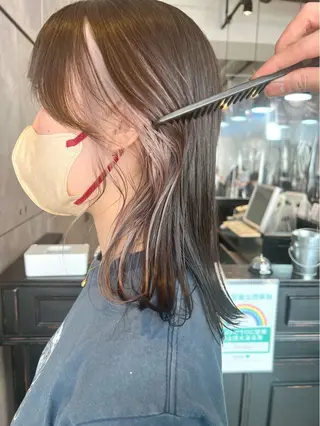 セミロング カラー ヘアアレンジ 🌈インナーカラー ‘ショウマ’🌈のヘアスタイル