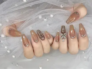 ネイル I-nailロング /ワンホン/キラキラのネイルデザイン