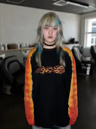 カラー lin.ブリーチ デザインカラーのヘアスタイル