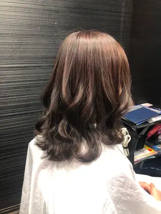 ミディアム カラー パーマ 山本 雅由のヘアスタイル