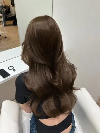 セミロング カラー ヘアアレンジ 艶カラー/髪質改善 /顔まわり/内藤　輝のヘアスタイル