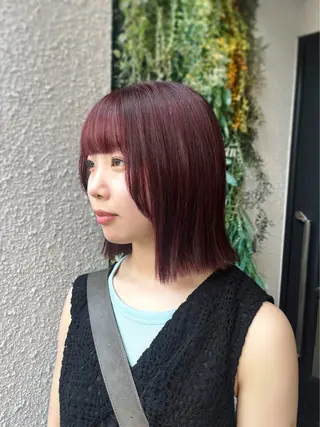 ミディアム カラー 🍊暖色カラー /ボブ/kanonのヘアスタイル